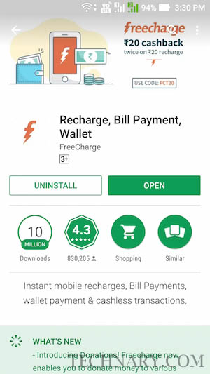 Demonetized with no cash? Freecharge Kiya Matlab Cash Diya!