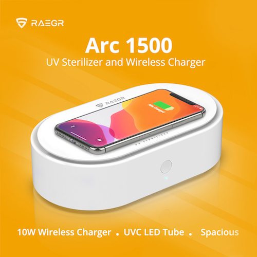RAEGR Arc 1500 UVC Sterilizer launched with wireless charger