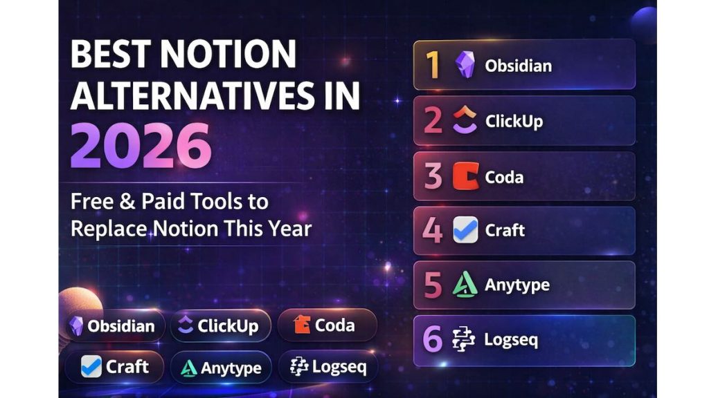 Best Notion Alternatives in 2026 (Free & Paid)