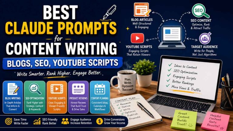 Best Claude Prompts for Content Writing (Blogs, SEO, YouTube Scripts)