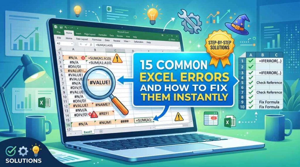 15 Common Excel Errors and How to Fix Them Instantly