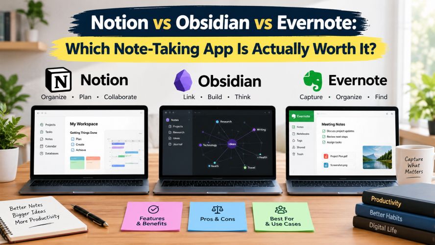 Notion vs Obsidian vs Evernote