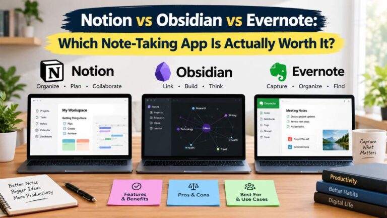 Notion vs Obsidian vs Evernote: Which Is Actually Worth It?